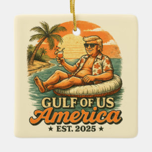 Vintage Lustig Trump Amerikas Golf 2025 Keramikornament