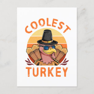 Vintage lustige coolste Truthahn Thanksgiving Feiertagspostkarte