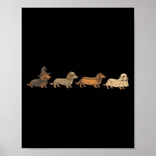 Vintage lustige Dackel Ghost Halloween Kostüm Do Poster (Vorne)