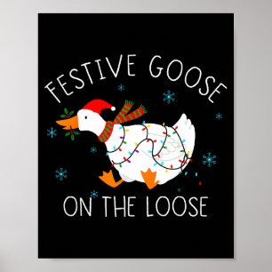 Vintage Lustige Festliche Gans Auf Freiem Fuß Weih Poster