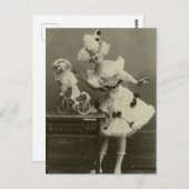 Vintage, lustige Frau, verkleidet als Poodle Postkarte (Vorne/Hinten)