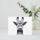 Vintage lustige Giraffe Postkarte (Stehend Vorderseite)