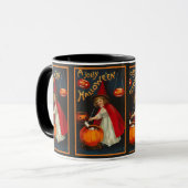 Vintage lustige Halloween-Hexe-Tasse Tasse (Vorderseite Links)