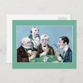 Vintage lustige Kartenspieler (whal, bridge) Carto Postkarte (Vorne/Hinten)