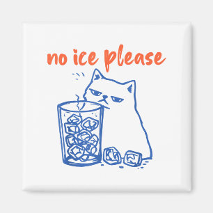 Vintage lustige Katze gegen kein Eis bitte Meme Gr Magnet