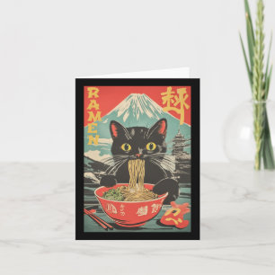 Vintage lustige Katze Ramen Anime Katze japanische Karte