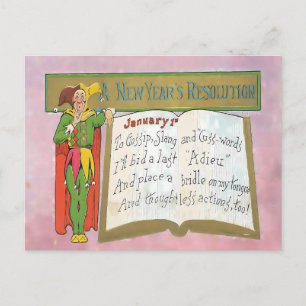 Vintage Lustige Neujahrsvorsätze Postkarte