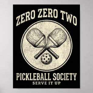 Vintage lustige Pickleball-Gesellschaft zero zero Poster