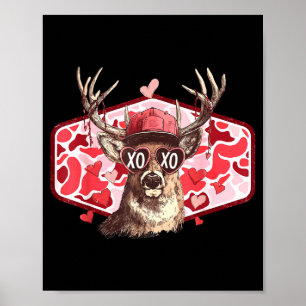 Vintage Lustige Valentinstag Jagd auf Hirsche Tarn Poster