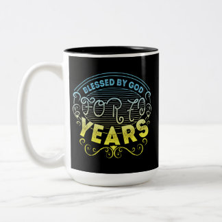 Vintage lustiger 70 Jahre alter Spruch Zitat Zweifarbige Tasse