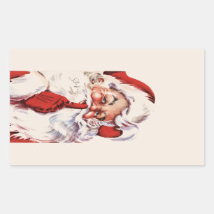 Vintage lustiger alter Santa Shhh Beige Rechteckiger Aufkleber