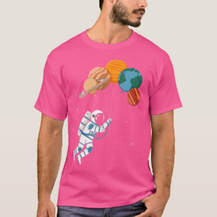 Vintage Lustiger Astronaut Planeten Astronomie Wel T-Shirt