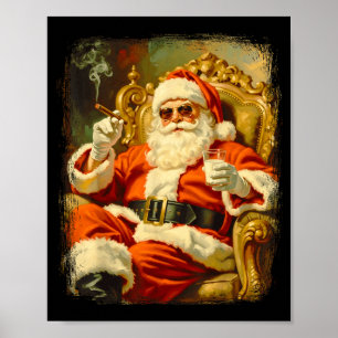 Vintage lustiger cooler großer Boss Santa Poster