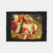 Vintage lustiger cooler großer Boss Weihnachtsmann Fleecedecke (Vorderseite (Horizontal))