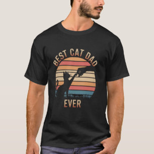 Vintage Lustiger Daddy Retro Katze Stoß Faust Best T-Shirt