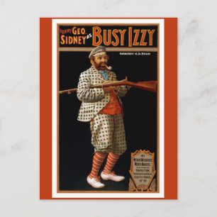 Vintage lustiger Mann mit Gewehr und Golfkleidung Postkarte