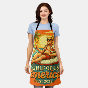 Vintage lustiger Trump America's Gulf 2025 Schürze