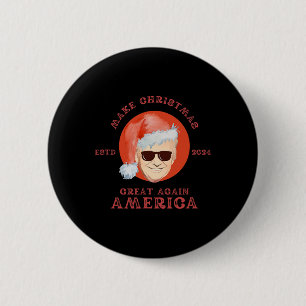 Vintage lustiger Trump macht Weihnachten großartig Button
