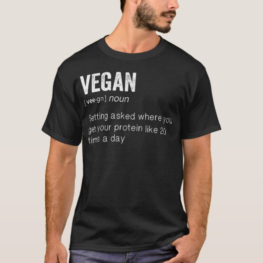 Vintage Lustiger Veganer T-Shirt (Vorderseite)