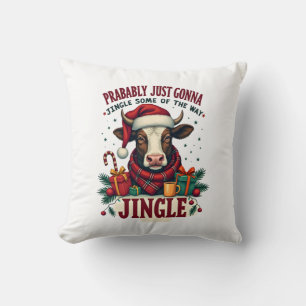 Vintage lustiger Weihnachten Highland Kuh Jingle B Kissen