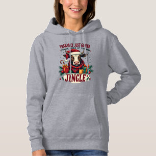 Vintage lustiger Weihnachten Highland-Kuh Schellen Hoodie