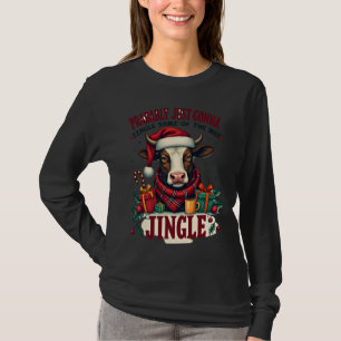 Vintage lustiger Weihnachts Highland Kuh Jingle Be T-Shirt