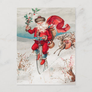 Vintage lustiger Weihnachtsmann Santa Weihnachten Postkarte