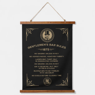 Vintage lustiges Bar-Schild für Home Bar Wandteppich Mit Holzrahmen