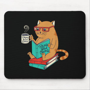 Vintage Lustiges Meme Trinke guten Kaffee und lese Mousepad