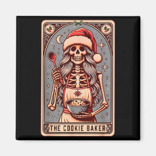 Vintage lustiges Skelett Der Cookie-Bäcker Tarotka Magnet