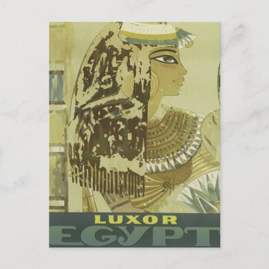 Vintage Luxor Ägypten Reisewerbung Postkarte (Vorderseite)