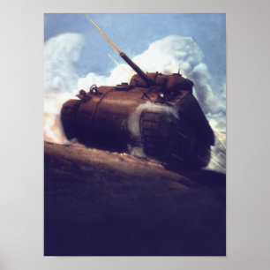 Vintage-M4-Abrams-Panzer-Propagandakunst Poster