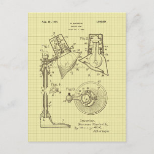 Vintage MacBeth Leselampe Patent Postkarte