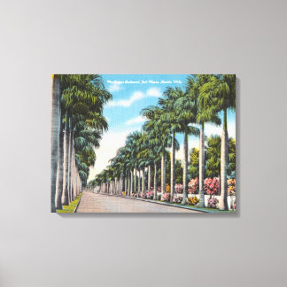Vintage MacGregor Blvd Palmen Fort Myers Florida Leinwanddruck