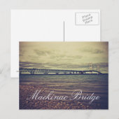 Vintage Mackinac Bridge Postcard Postkarte (Vorne/Hinten)