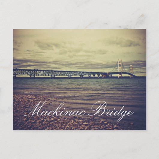 Vintage Mackinac Bridge Postcard Postkarte (Vorderseite)