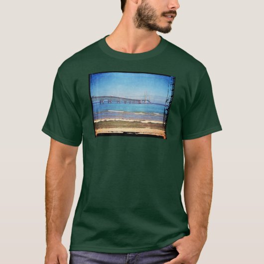 Vintage Mackinac-Brücke T-Shirt (Vorderseite)
