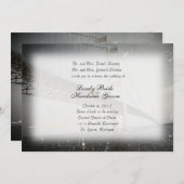 Vintage Mackinac Brücken-graue Hochzeits-Einladung Einladung (Vorne/Hinten)