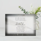 Vintage Mackinac Brücken-graue Hochzeits-Einladung Einladung (Stehend Vorderseite)