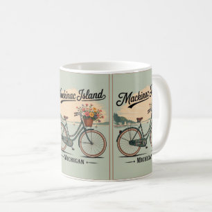 Vintage Mackinac Insel Michigan mit Blume Geschenk Kaffeetasse