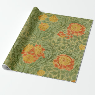 Vintage Mackmurdo Rose und Blatt Floral Art Geschenkpapier
