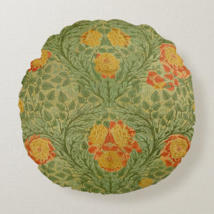 Vintage Mackmurdo Rose und Blatt Floral Art Rundes Kissen