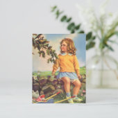 Vintage Mädchen beobachten Vögel in einem Baum, Fr (Stehend Vorderseite)