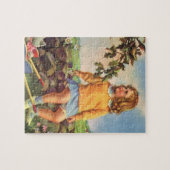 Vintage Mädchen beobachten Vögel in einem Baum, Fr Puzzle (Horizontal)
