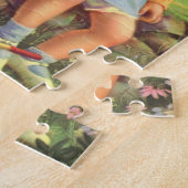 Vintage Mädchen beobachten Vögel in einem Baum, Fr Puzzle (Seite)