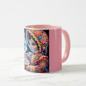 VINTAGE MÄDCHEN Bunny ~ Tasse (VorderseiteRechts)