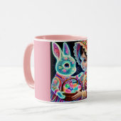 VINTAGE MÄDCHEN Bunny ~ Tasse (Vorderseite Links)