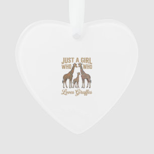 Vintage Mädchen, das Giraffen Liebt T-Shirt Design Ornament