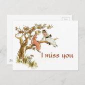 Vintage Mädchen, die ich vermisse Postkarte (Vorne/Hinten)