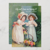 Vintage Mädchen Einladung (Vorne/Hinten)